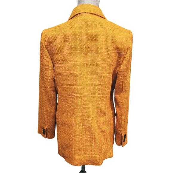 NEW Karl Lagerfeld Paris Double Breasted Tweed Blazer sz 10 Golden Orange - Picture 7 of 12